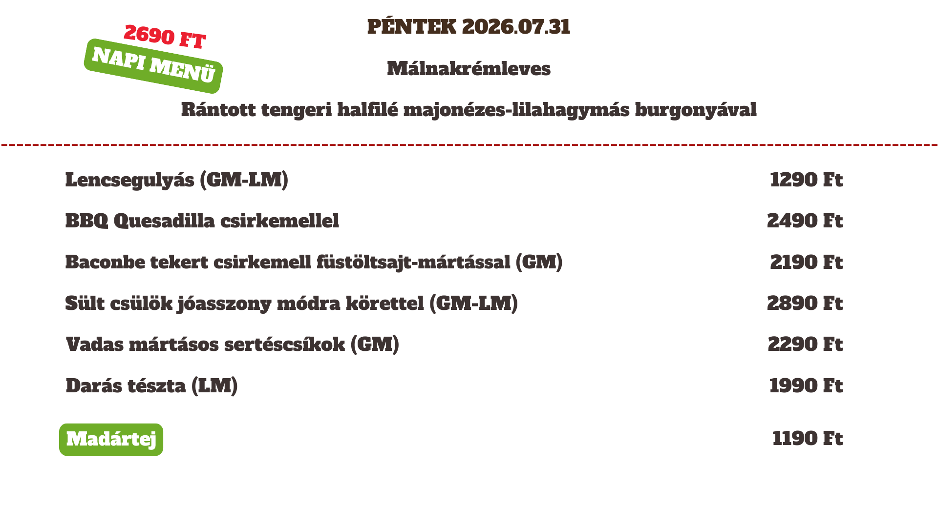 2026.07.31 Péntek