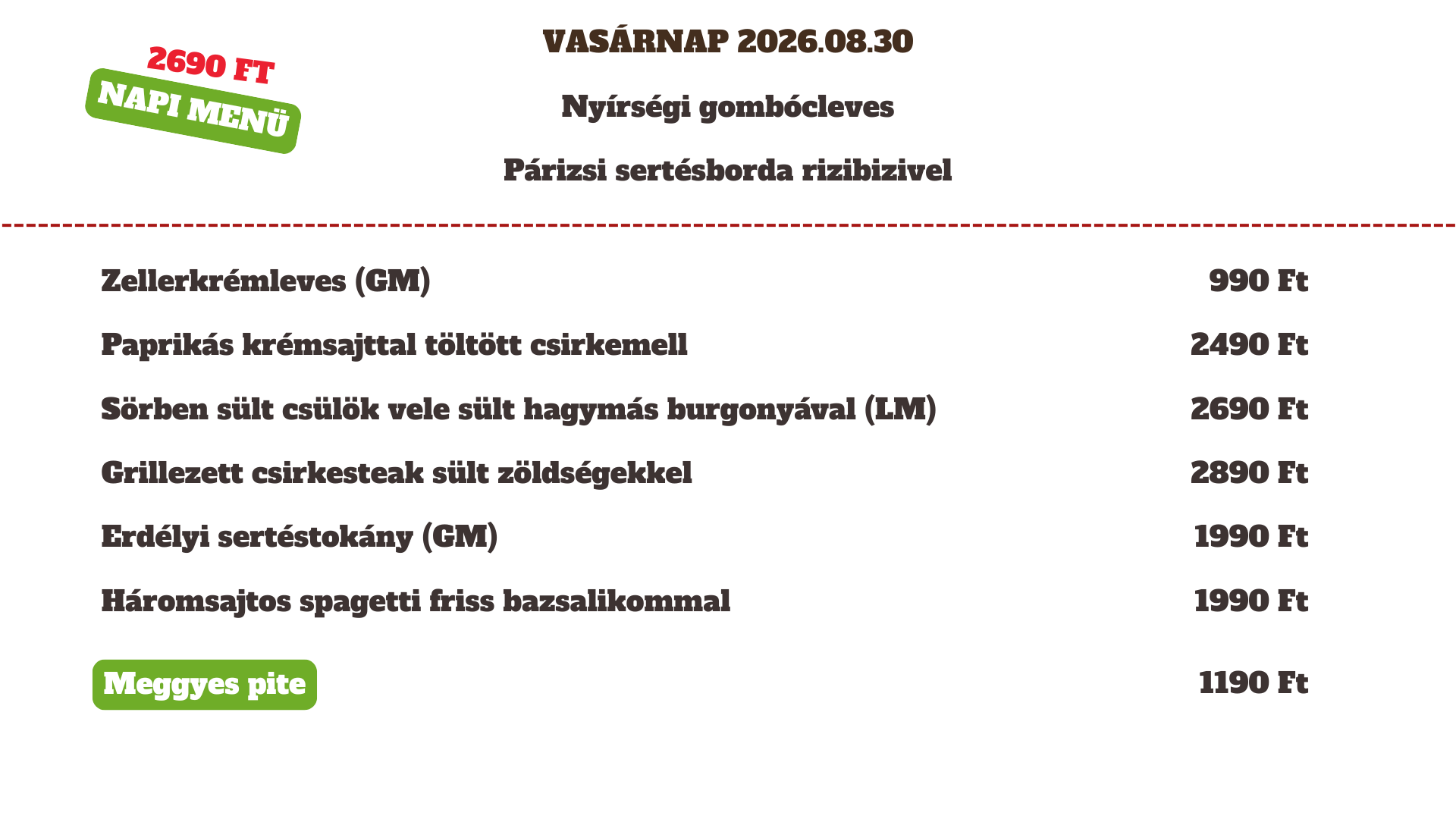 2026.08.30 Vasárnap 2026.08.30 Vasárnap