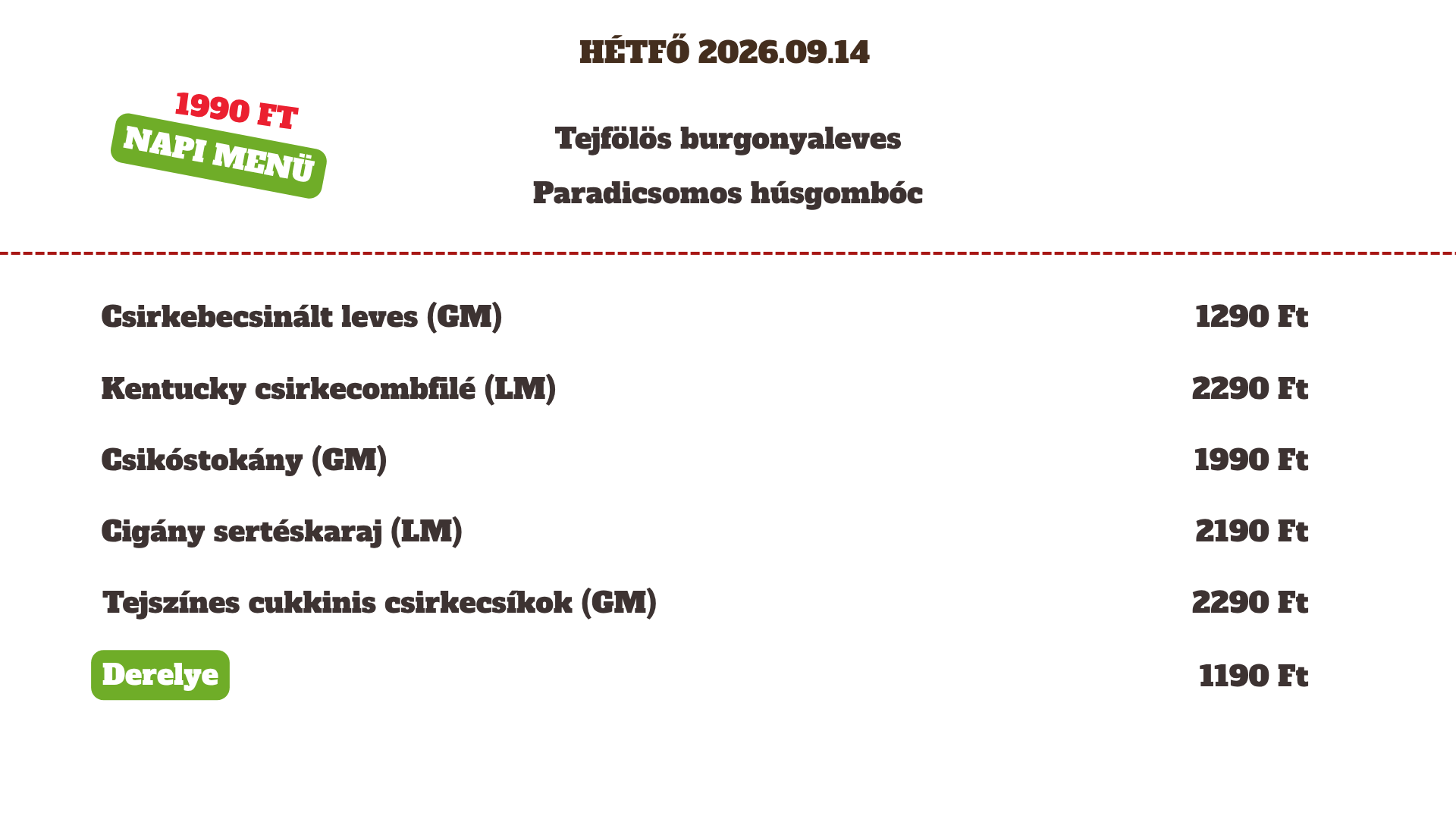 2026.09.14 Hétfő
