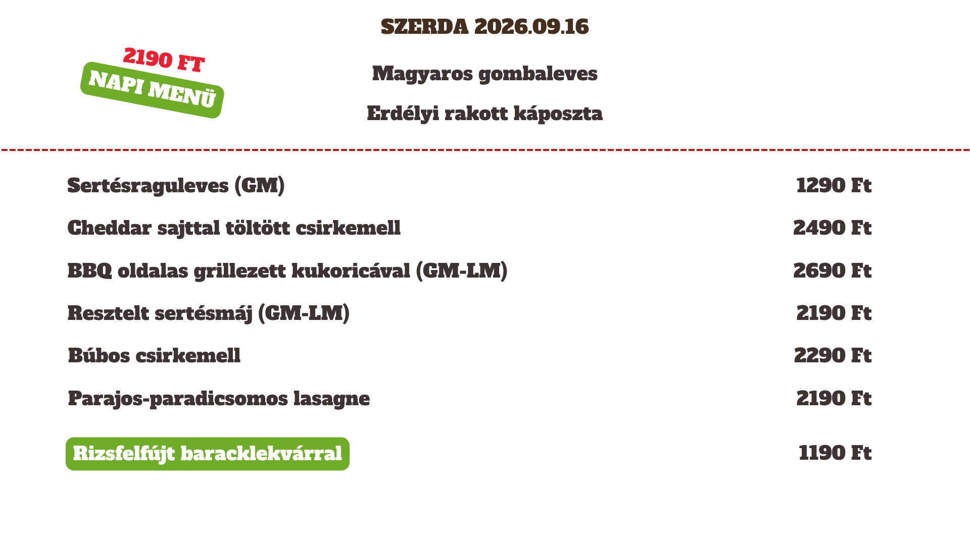 2026.09.16 Szerda