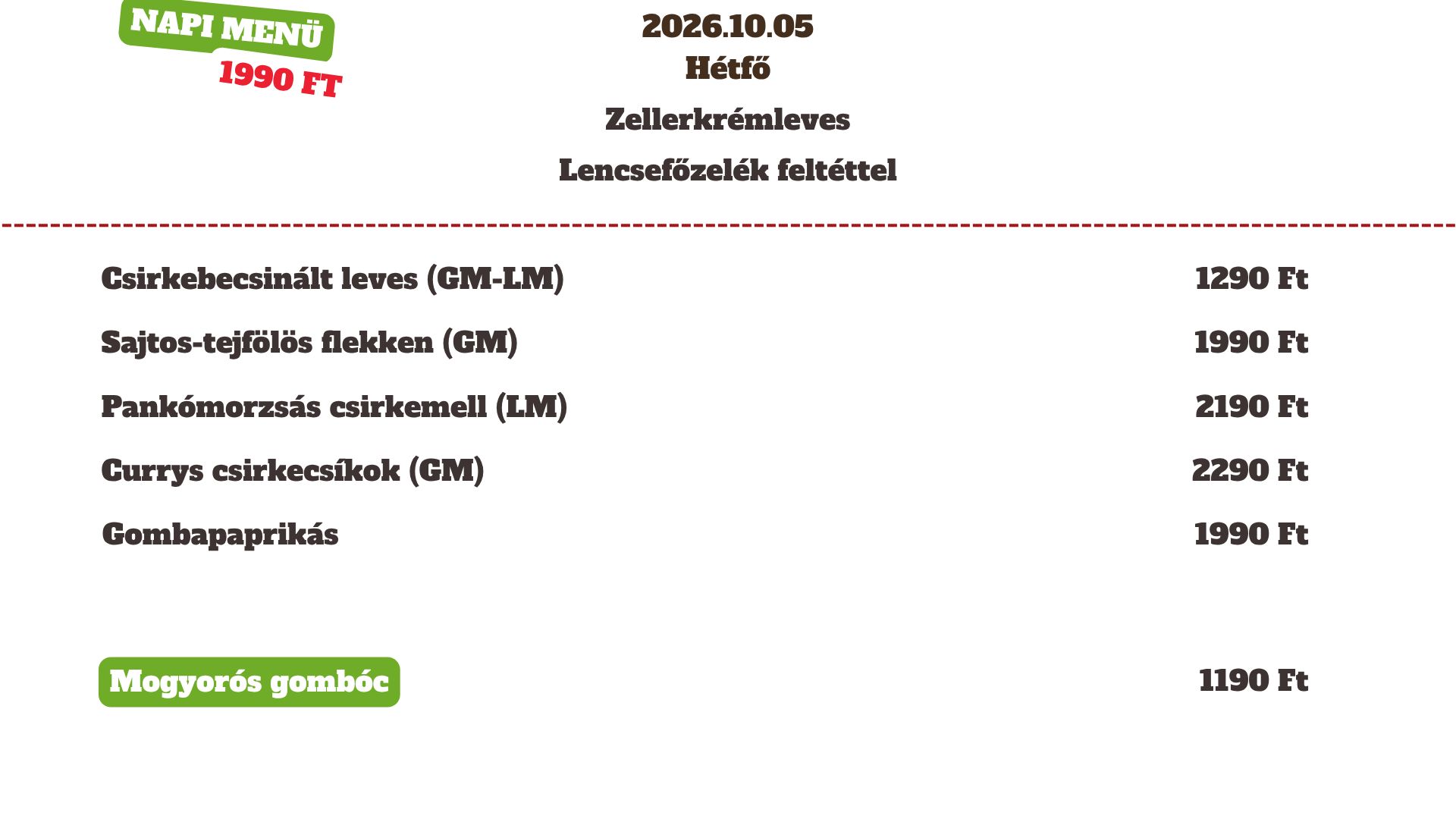 2026.10.05 Hétfő