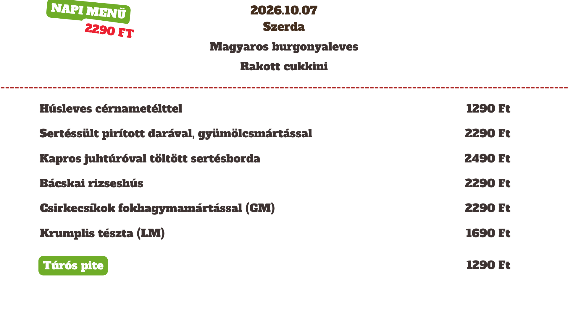 2026.10.07 Szerda