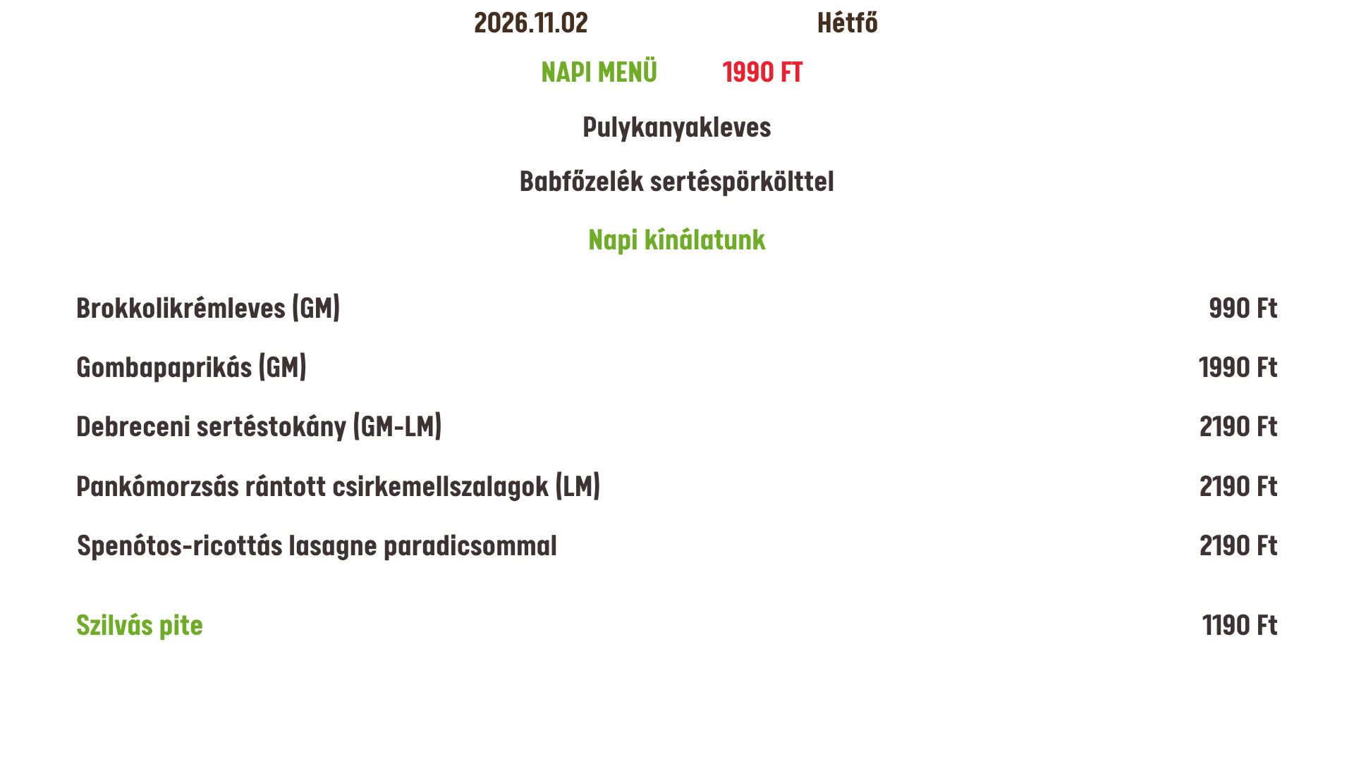 2026.11.02. Hétfő