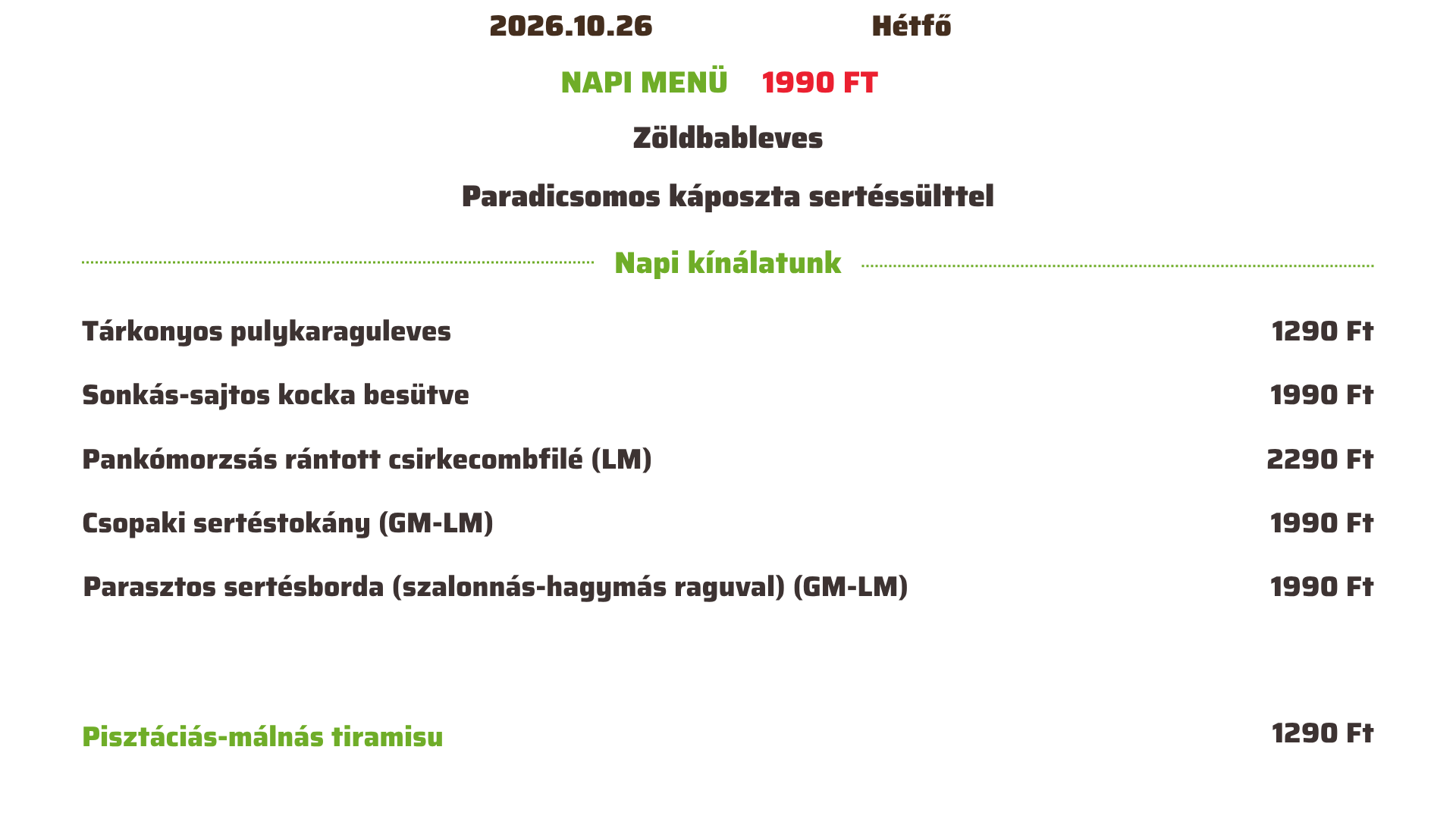 Hétfő (2026.10.26.)