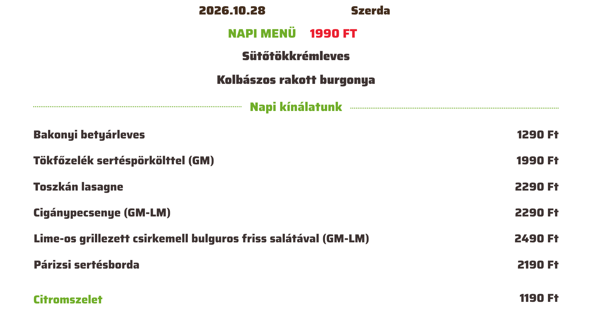Szerda (2026.10.28.)